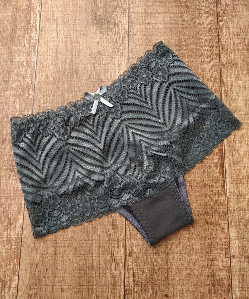 Calcinha Cotton e Renda Cintura Alta aco