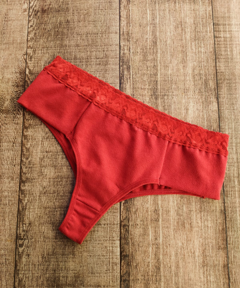 Calcinha Algodão e Renda Lívia - Rubi, GG