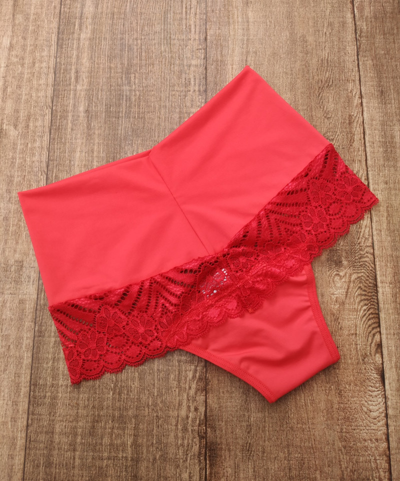 Calcinha Cós Duplo Verônica 13 Calcinha Cos Duplo Veronica vermelho costas
