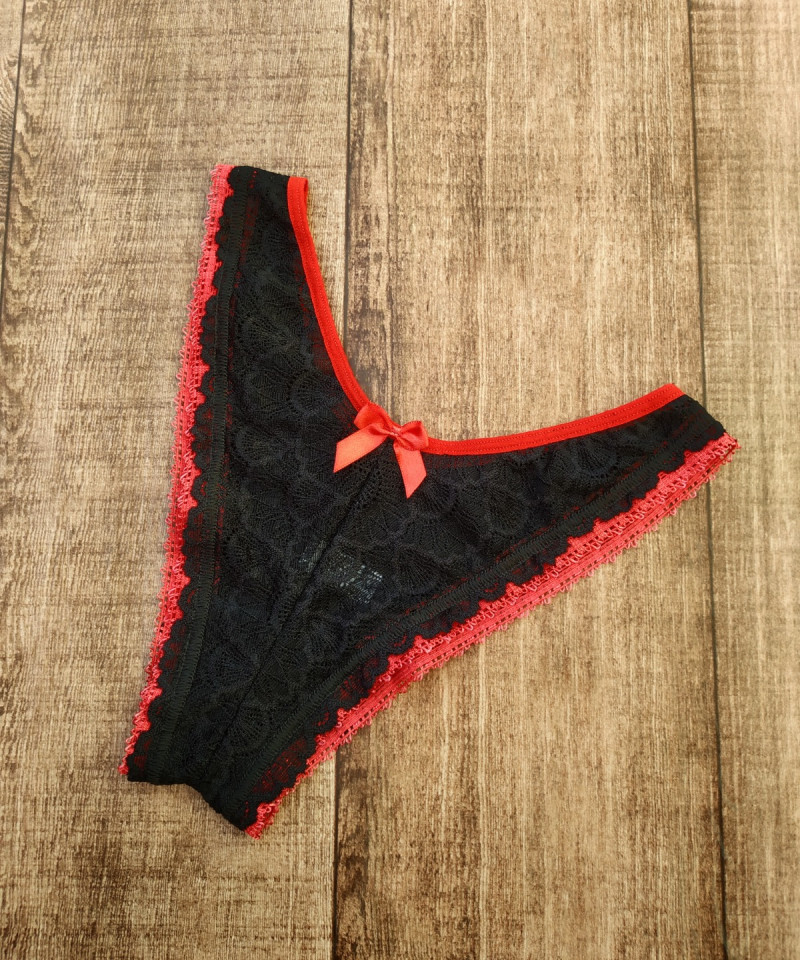 Calcinha Renda Tropicana vermelho