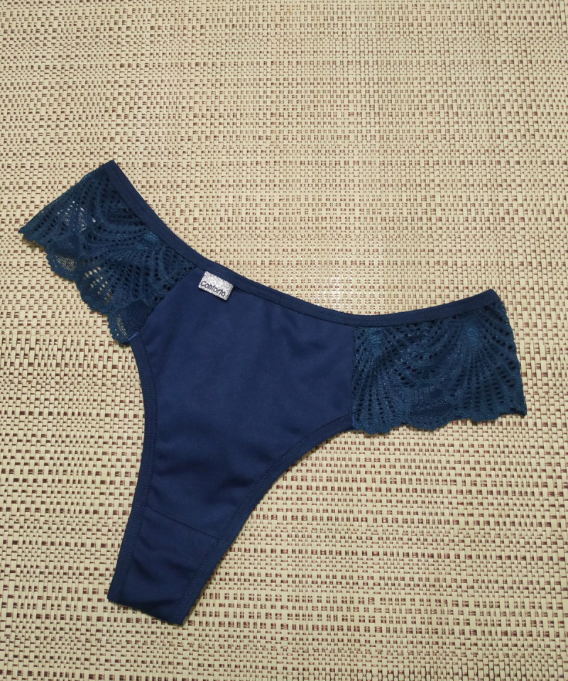 Calcinha Renda e Micro Dupla Solange - Marinho, GG