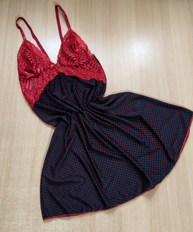 Camisola Nathy - Rubi/Preto, GG