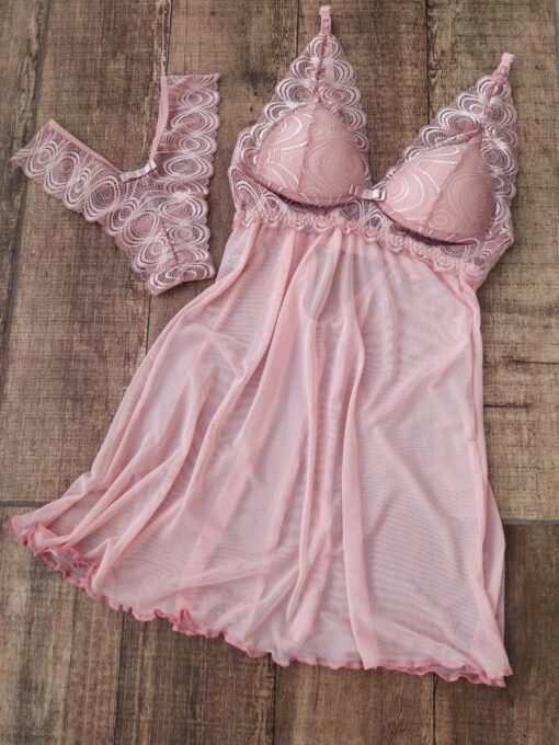 Camisola Rena e Tulle Sensuale blitz lingerie fabrica de lingerie distribuidora de lingerie lingerie atacado camisola revenda scaled