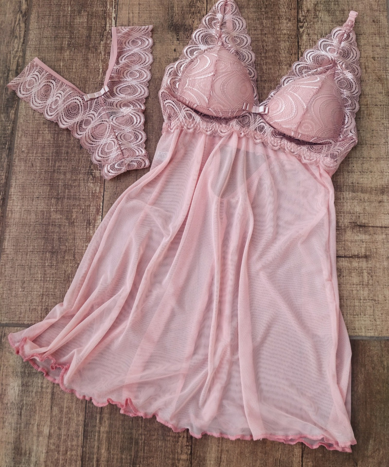 Camisola Rena e Tulle Sensuale blitz lingerie fabrica de lingerie distribuidora de lingerie lingerie atacado camisola revenda scaled
