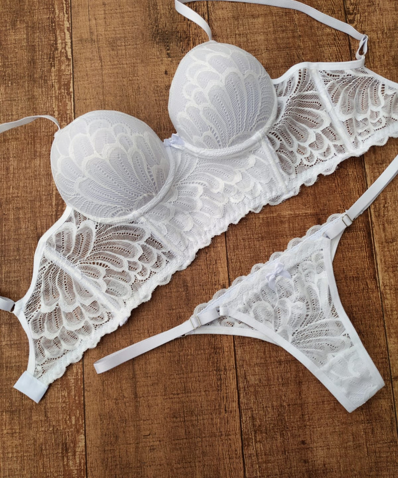 Conjunto Cropped Pandora branco aberto