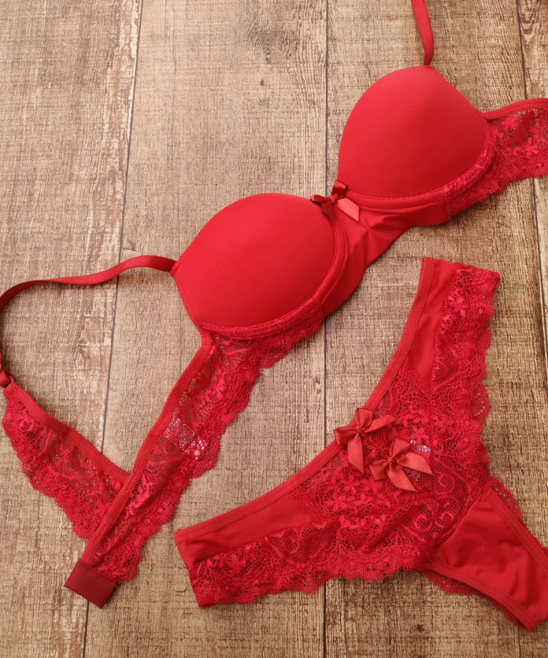 Conjunto Isabela rubi detalhe