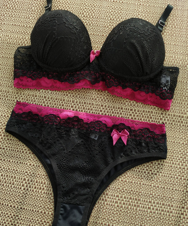 Conjunto Raquel 17 Conjunto Raquel preto detalhe
