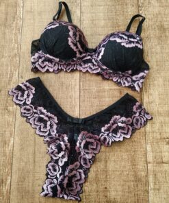 Conjunto Renda Bicolor Monica - Rosa, GG