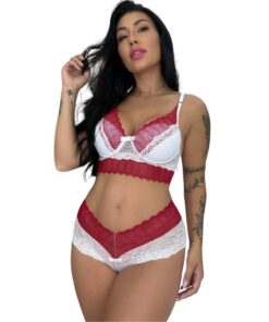 Conjunto Renda Laura branco rubi