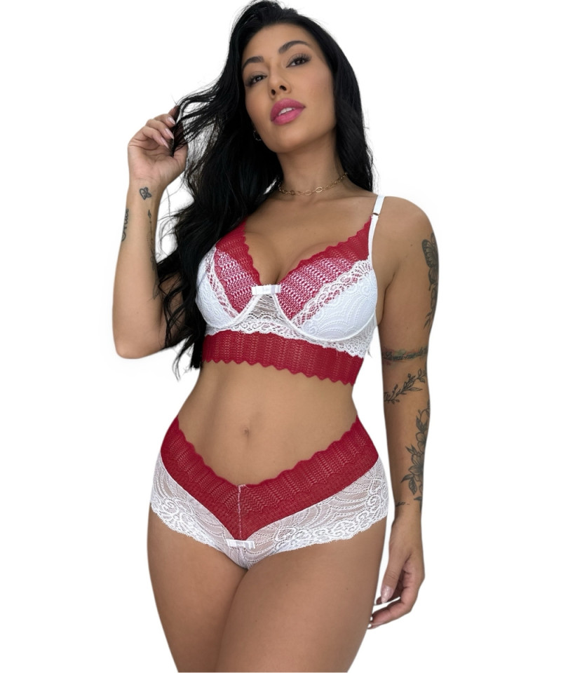 Conjunto Renda Laura 13 Conjunto Renda Laura branco rubi