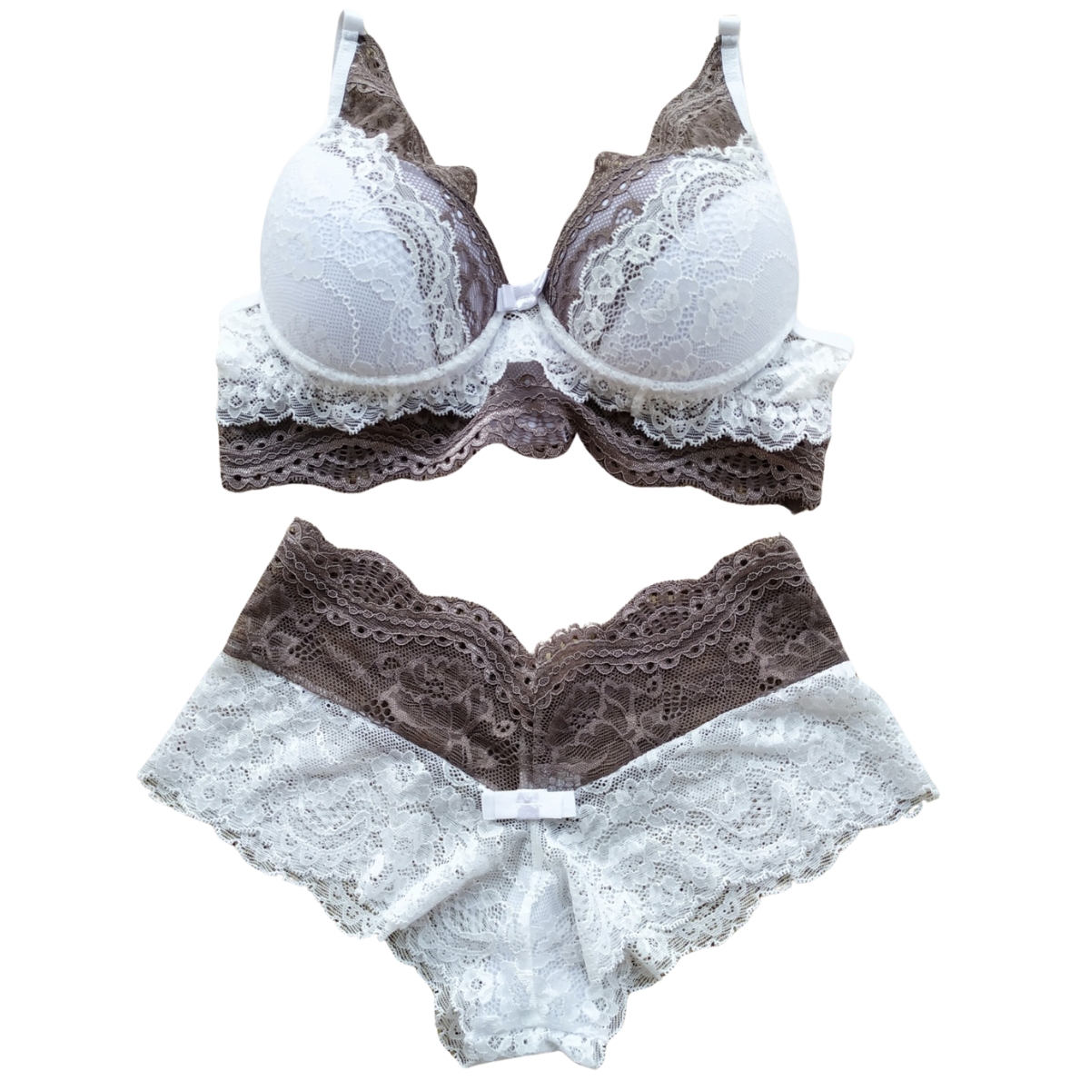 Conjunto Renda Laura - Branco/Satim, GG
