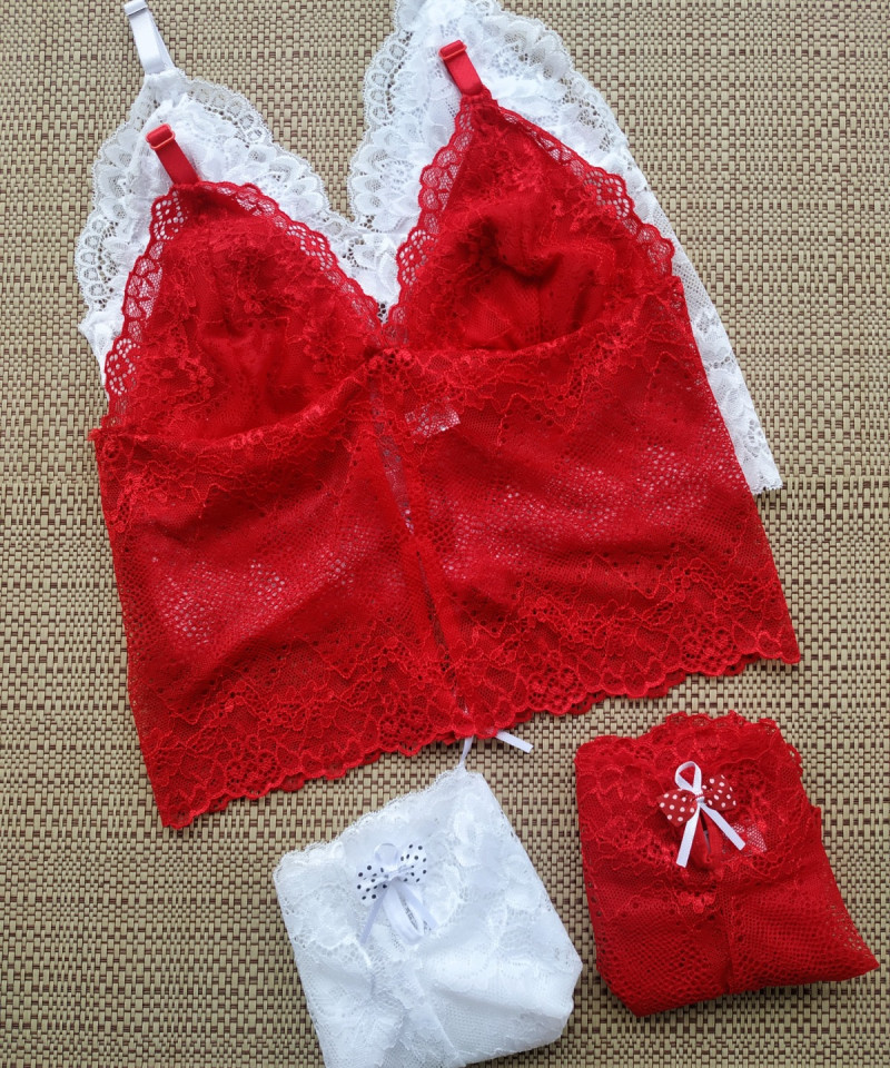Conjunto cropped em renda - Jéssica