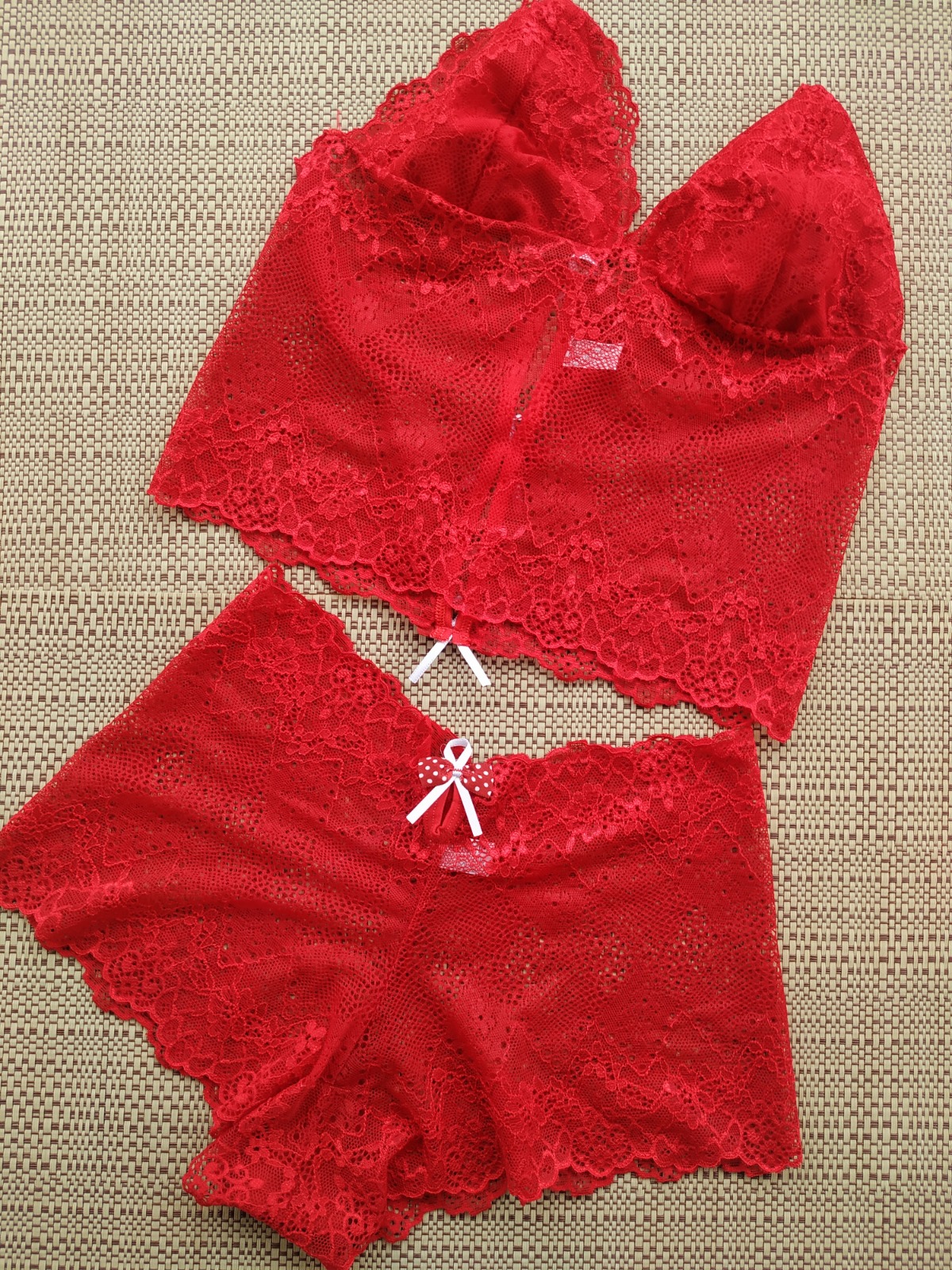 Conjunto cropped em renda - Jéssica - Rubi, P