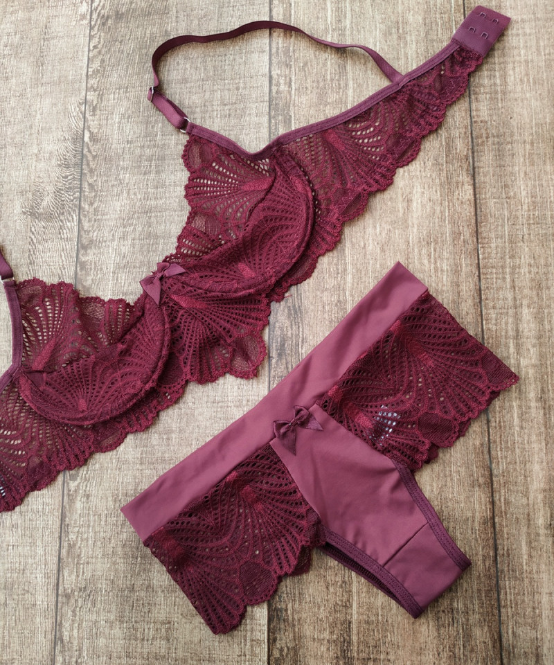 Conjunto sem bojo Natalia 14 Conjunto sem bojo Natalia rubro detalhe