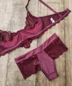 Conjunto sem bojo Natalia rubro detalhe forro