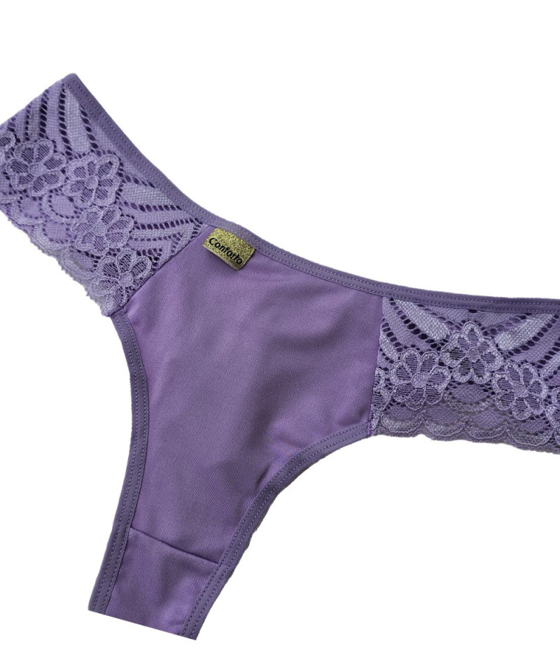 Calcinha Renda e Micro Dupla Solange - Lilás, GG