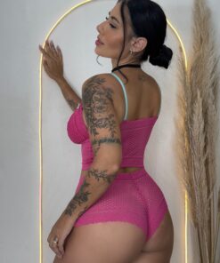 Conjunto Espera Marido rosa costas