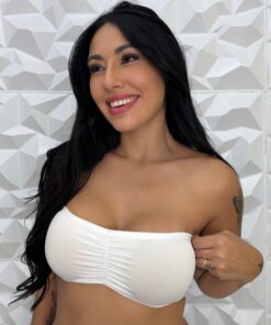 Sutia Top Faixa branco detalhe