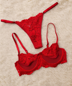 Conjunto de Lingerie sem Bojo Leonor 17 Conjunto Leonor rubi tapete