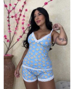 Pijama Feminino Short Doll Fresquinho Baby Doll Estampado Roupa De Dormir Linha Noite 8 b78b96f6f8397d74802cdefcdbb67606